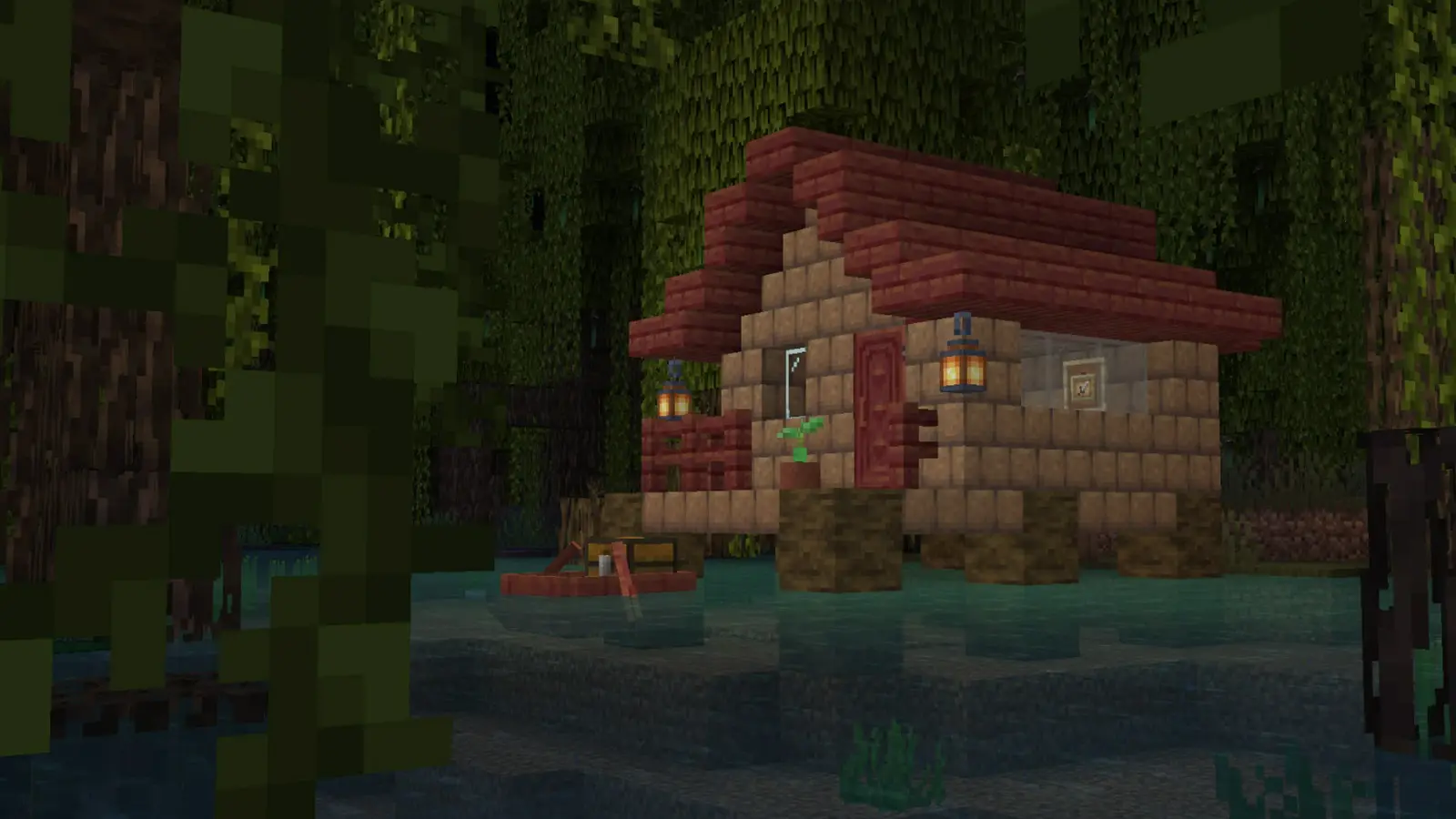 minecraft house in mangroves