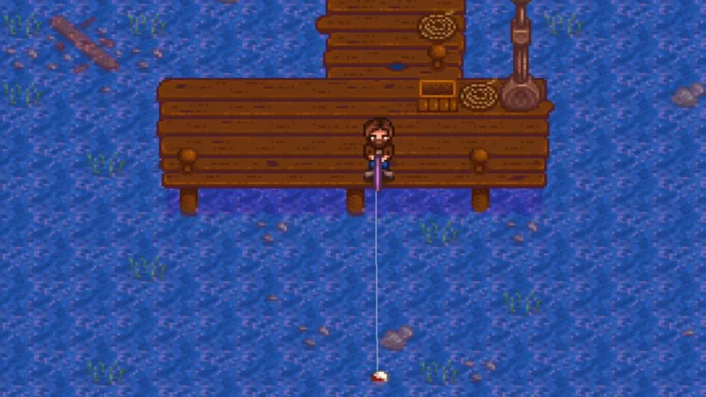 Stardew Valley fishing in the ocean