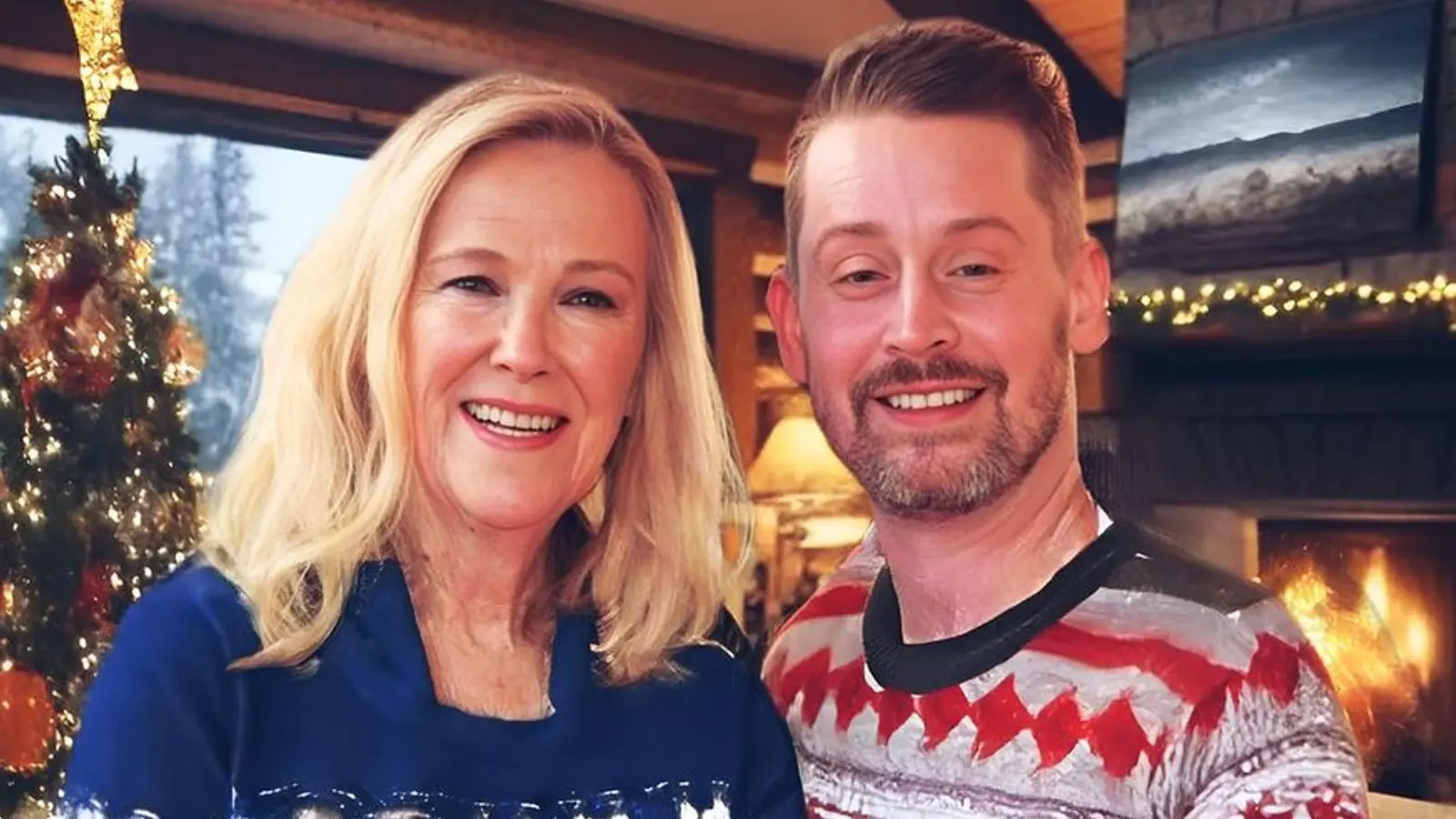 Catherine O'Hara and Macaulay Culkin on the fake poster for Cabin Alone