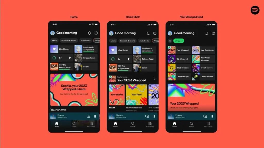 Spotify Wrapped 2023 different ways to access it in the app.