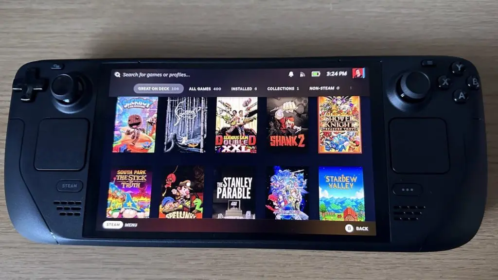 Deck OLED on a steam library