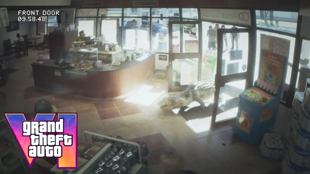 An alligator entering a store in GTA 6 trailer