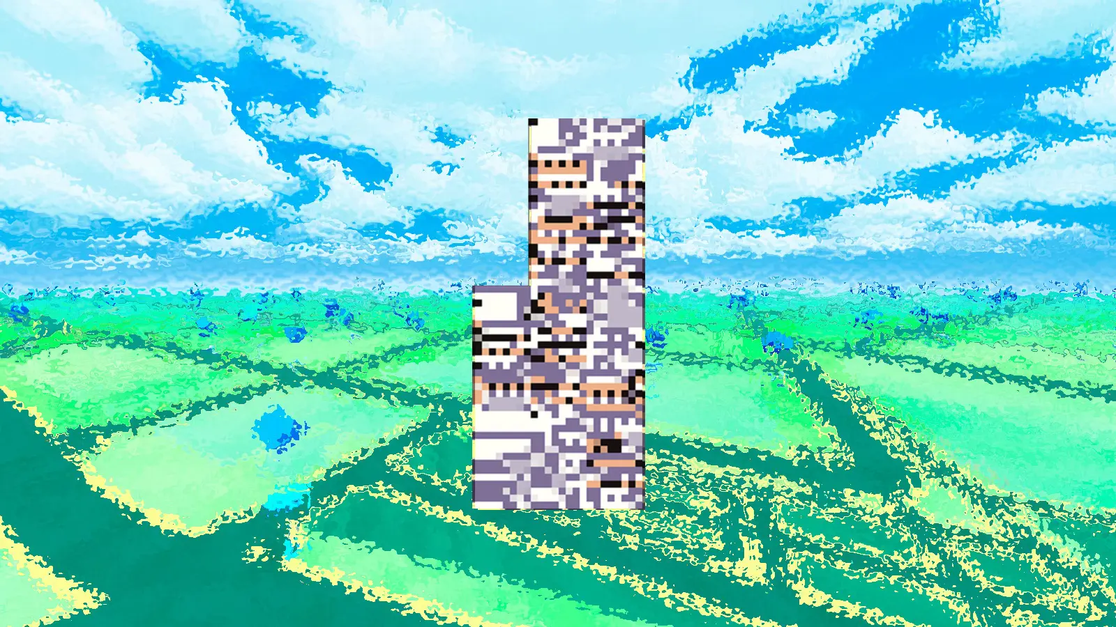 MissingNo on a Pokemon Go overworld