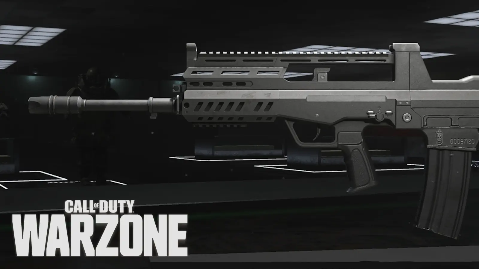 DG-58 assault rifle with Warzone logo.