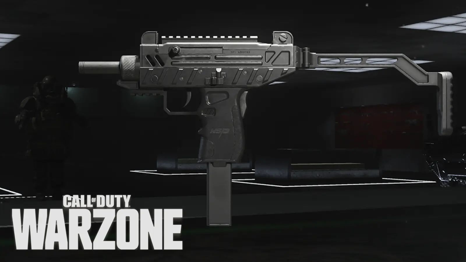 WSP Swarm SMG with Warzone logo.