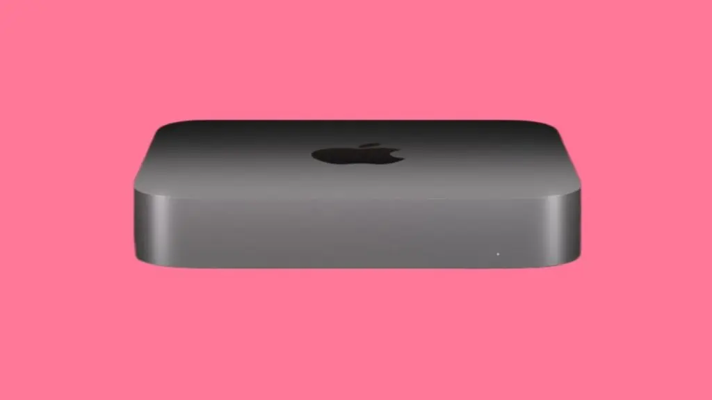 M2 Mac Mini against solid background