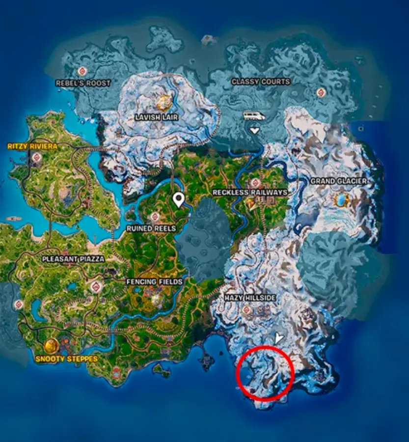 Fortnite Krampus location in Winterfest 2023.