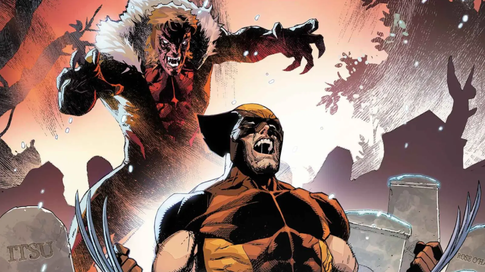 Wolverine and Sabretooth fighting