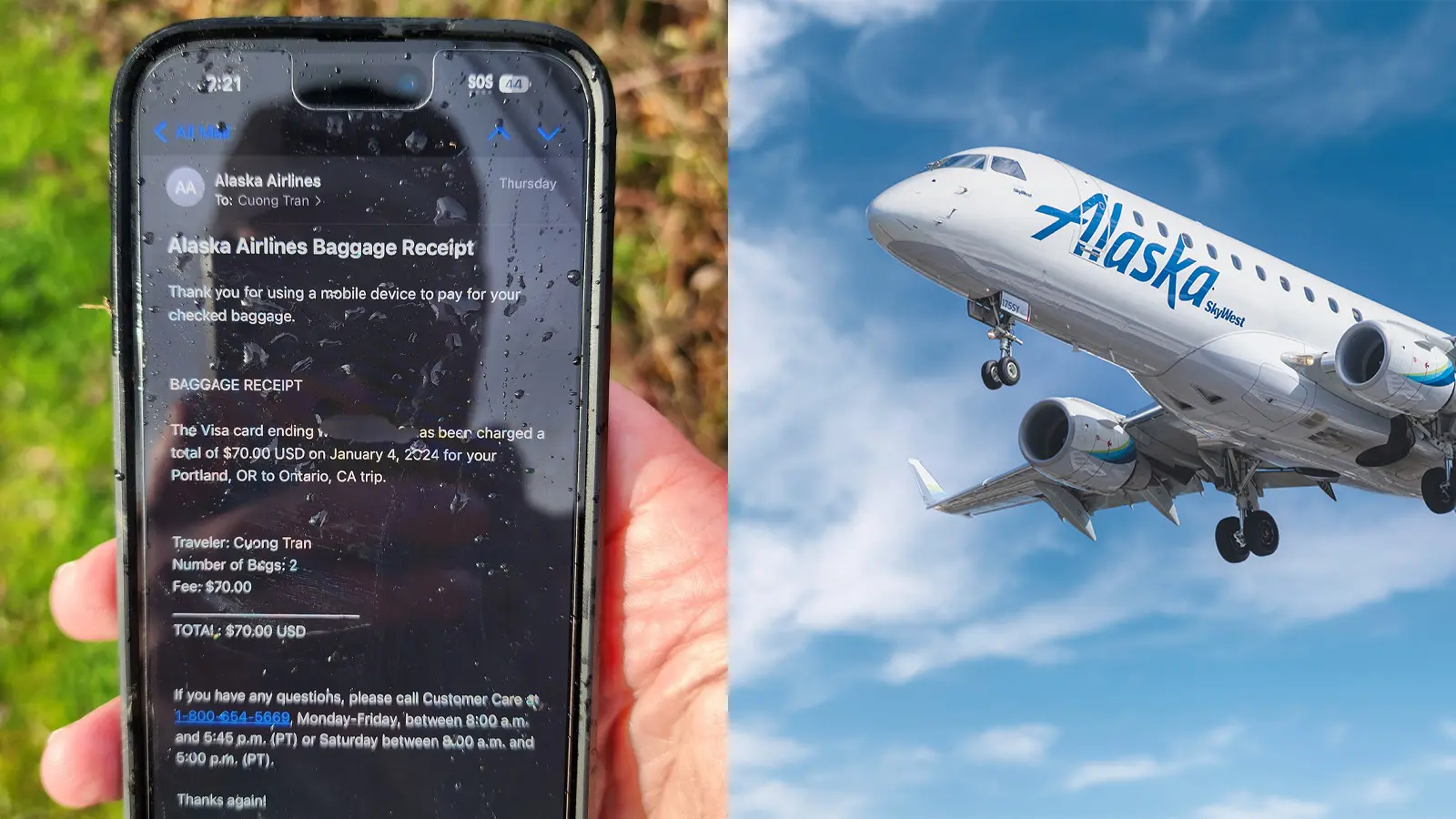 iPhone falls from Alaskan airlines flight