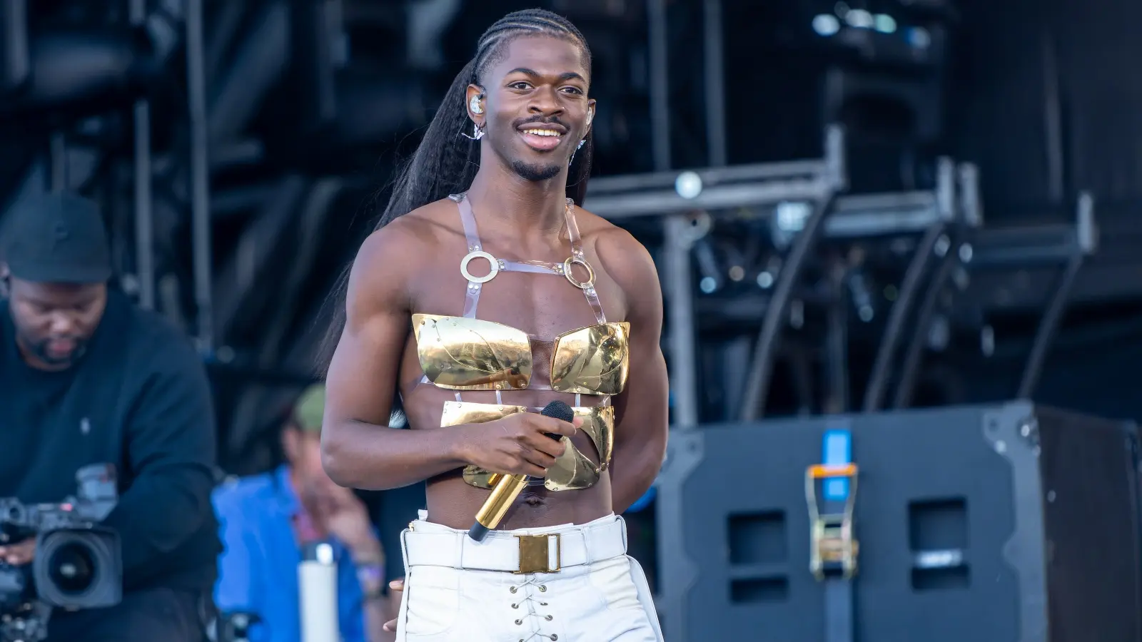 Lil Nas X performs onstage in Glastonbury