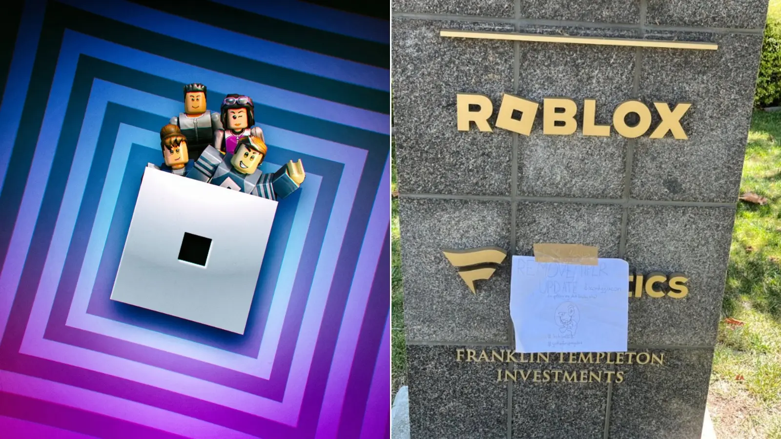 Roblox logo and Condo dev note