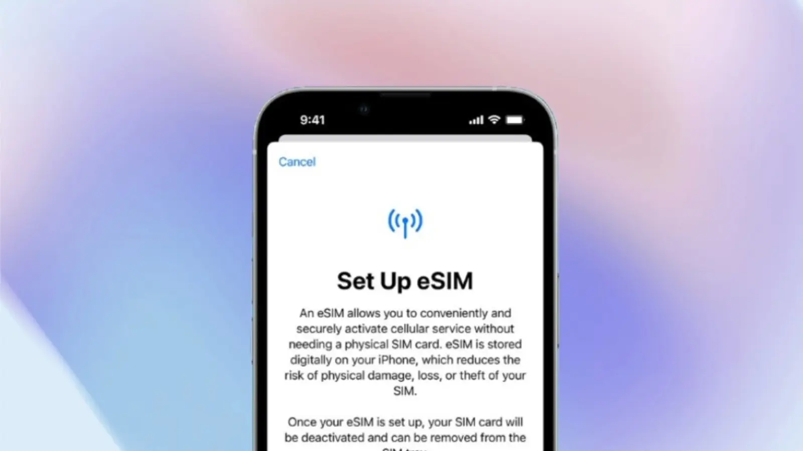 Setting up eSIM in iPhone