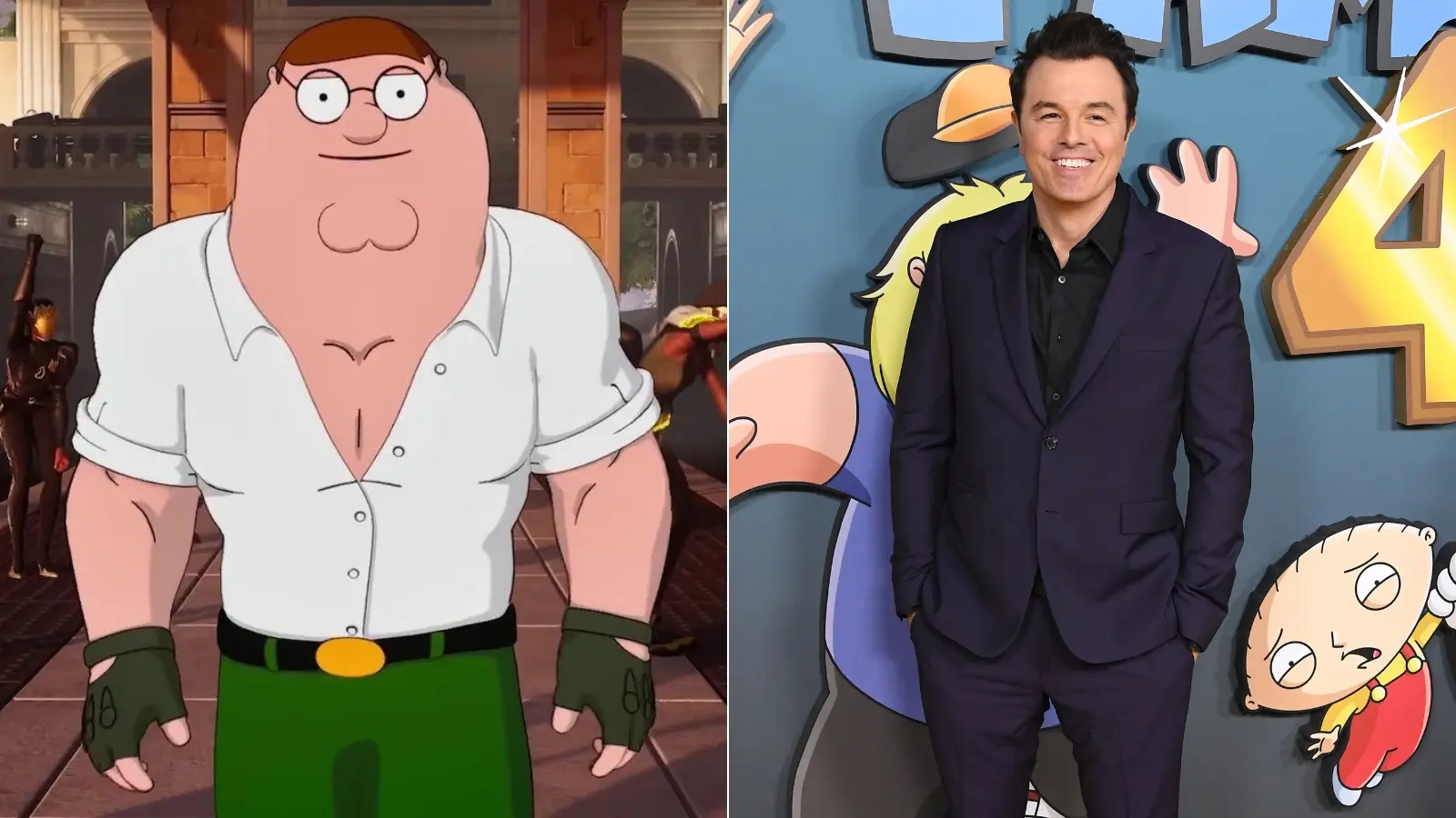 Peter Griffin Fortnite skin and Seth Macfarlane