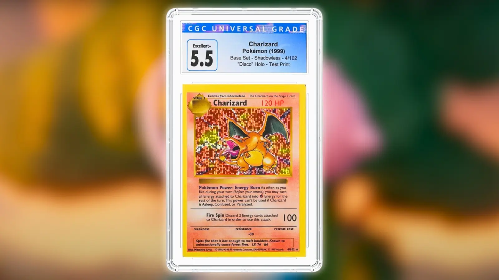 Disco Holo Charizard test print CGC