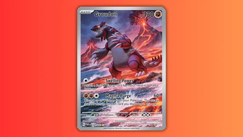 Groudon ex Pokemon TCG card from Paradox Rift