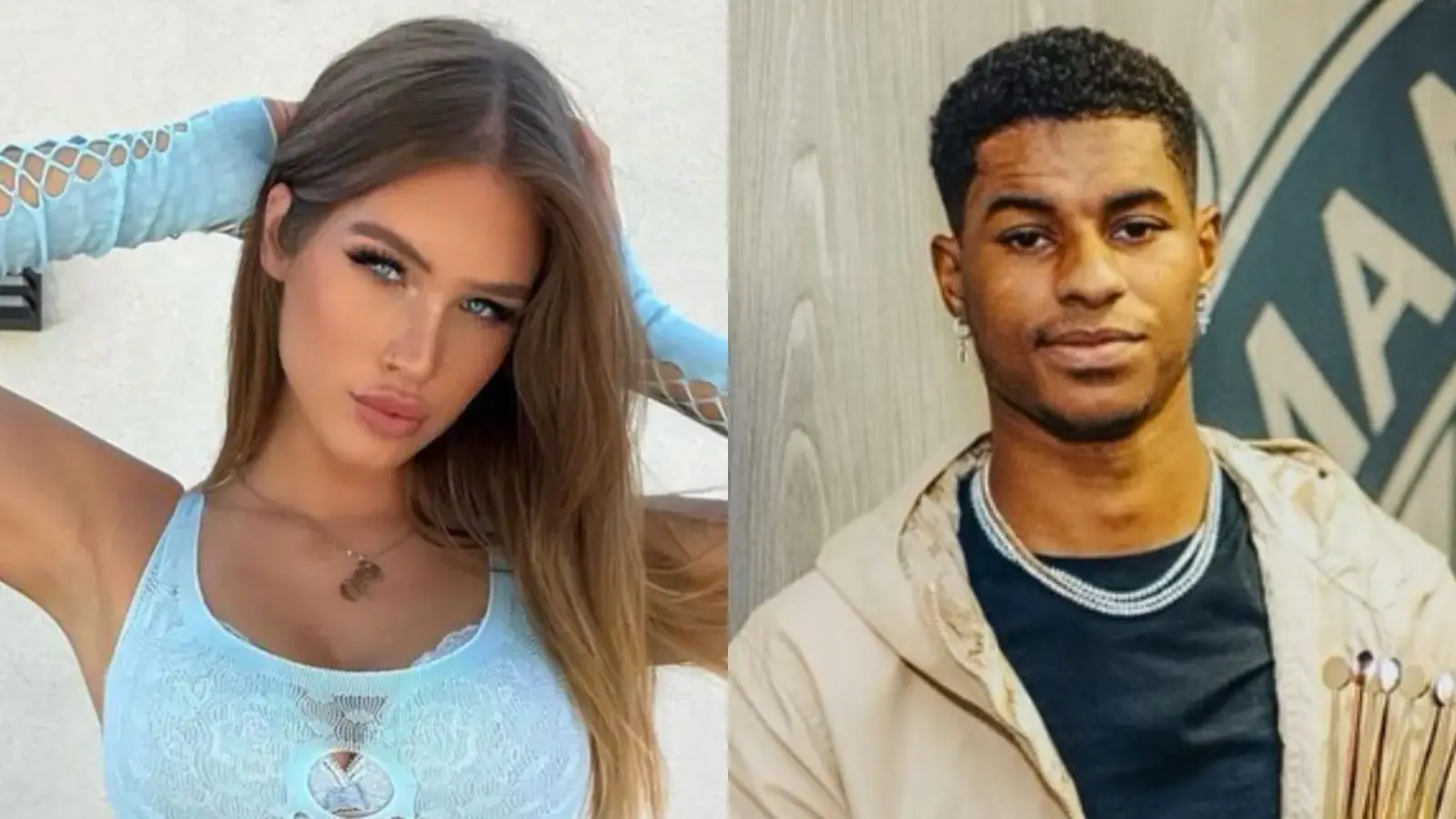 OnlyFans model Ski Bri and Manchester United star Marcus Rashford.