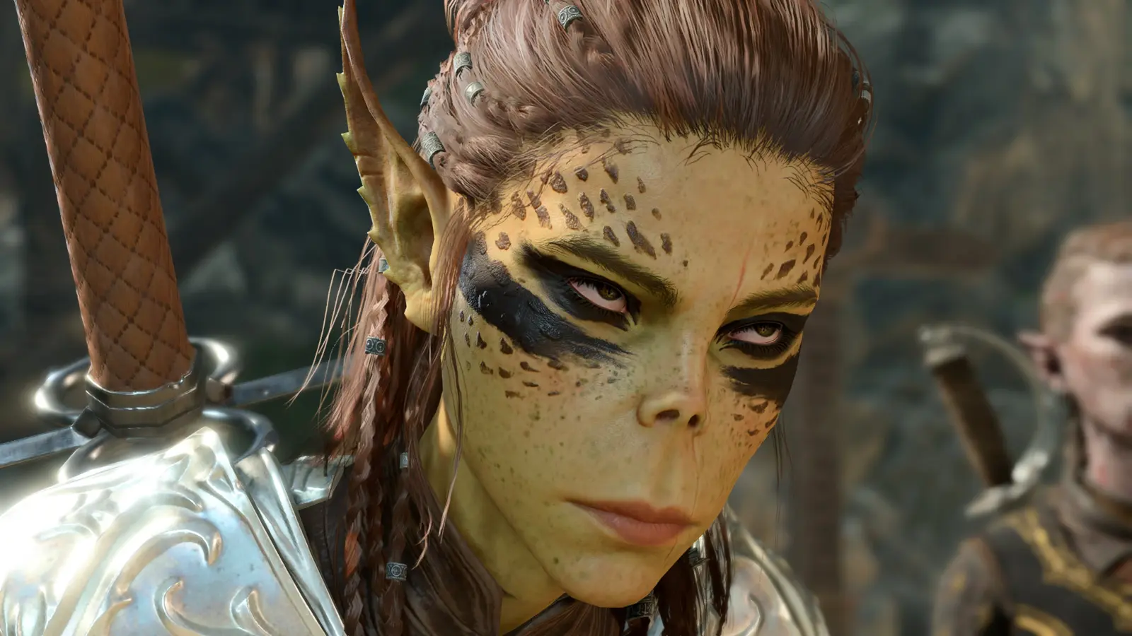 Close up of Lae'zel in Baldur's Gate 3