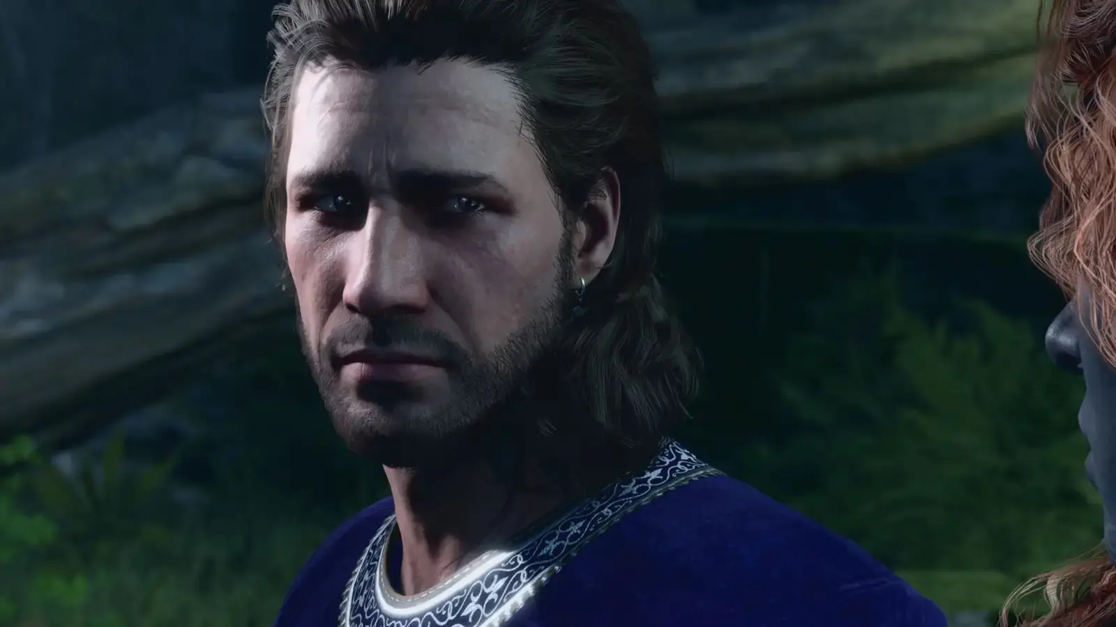 Baldur's Gate 3 Gale looking glumly off-camera