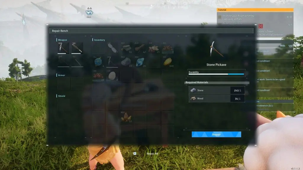 Palworld Repair Bench UI