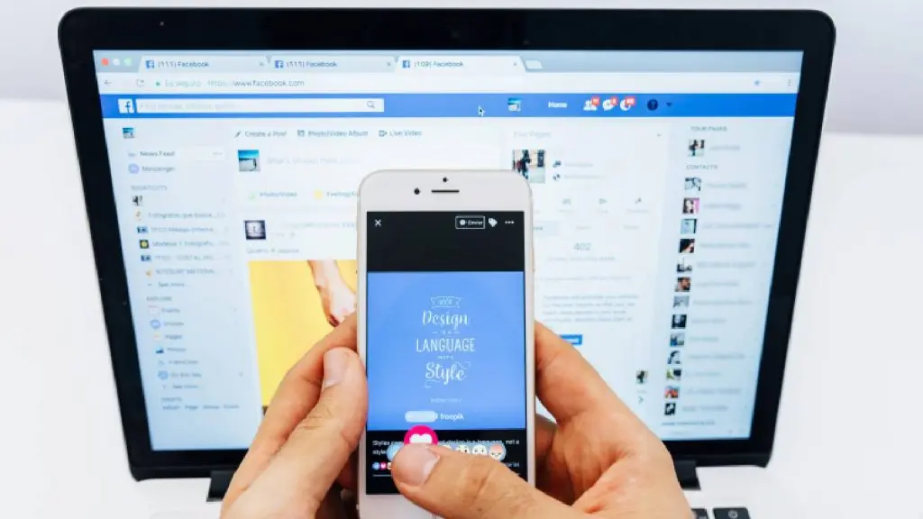 Facebook open on a phone and a computer