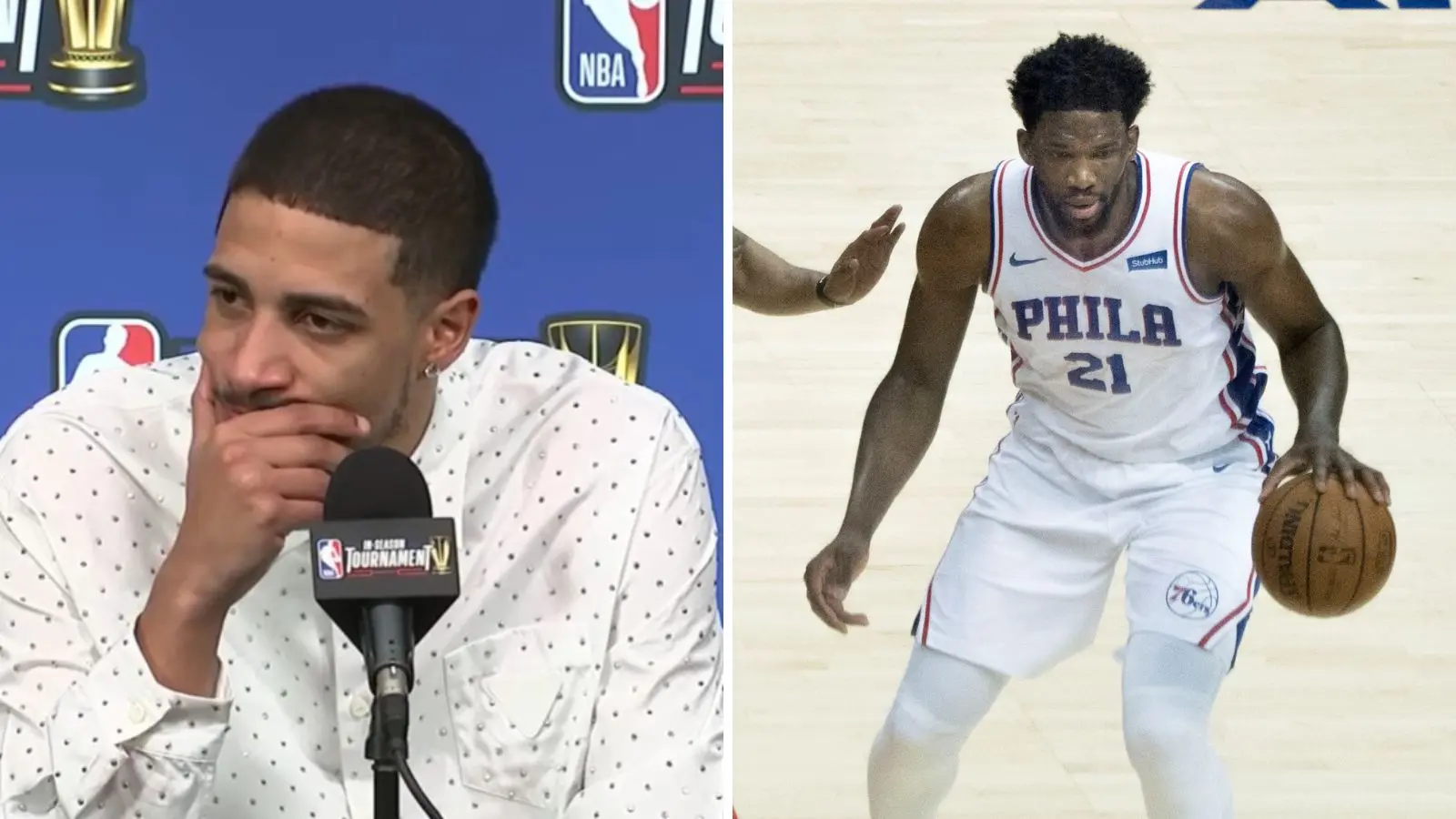 Indiana Pacers star Tyrese Haliburton and Phildaelphia 76ers' Joel Embiid