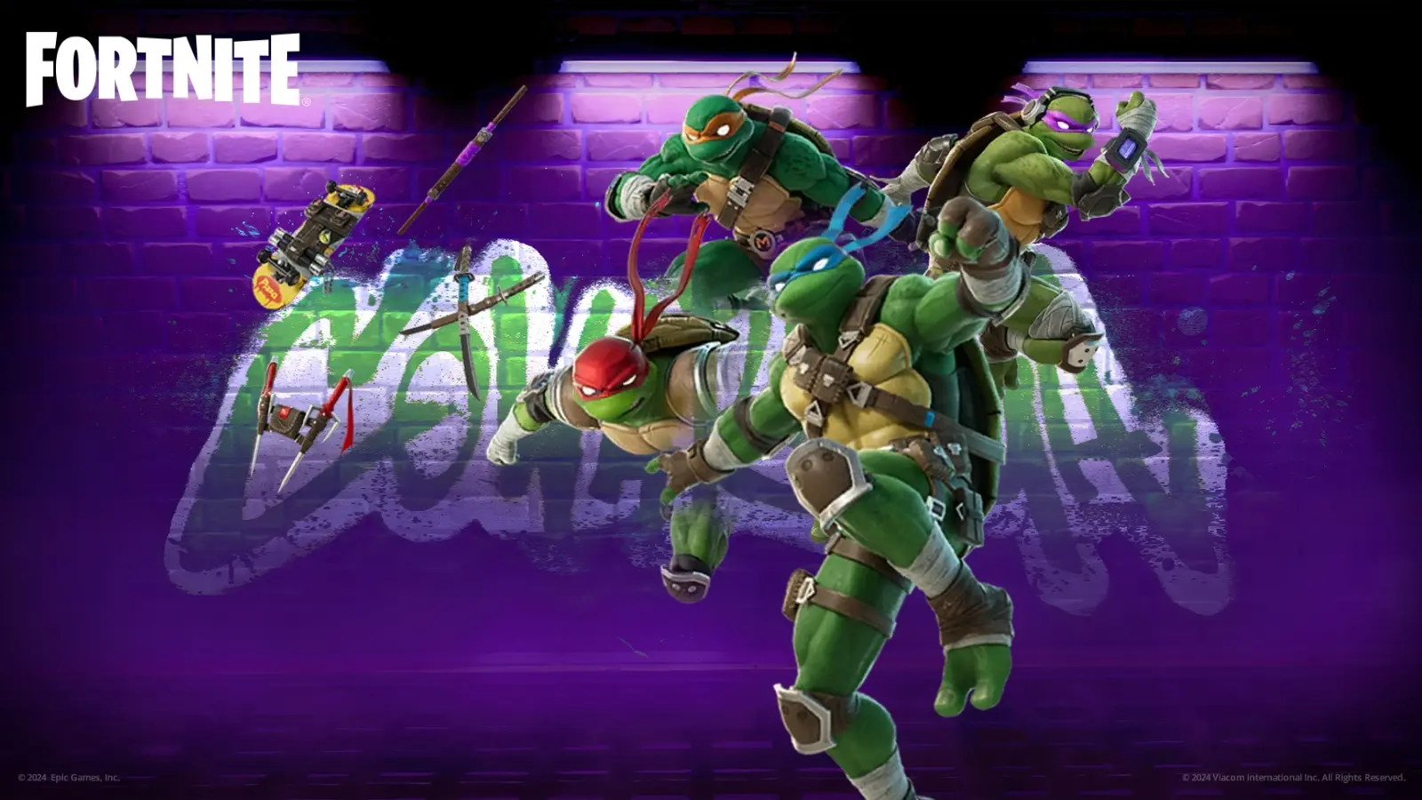 TMNT Skins and Cowabunga wall in Fortnite