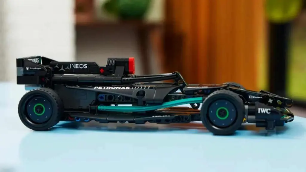 The LEGO Technic Mercedes-AMG F1 Pull-Back on display