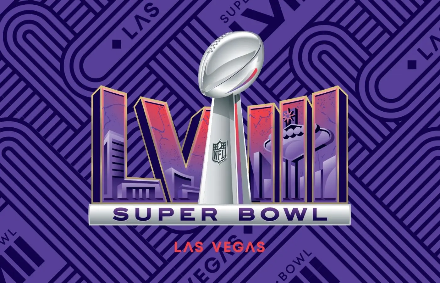 The logo for Super Bowl Sunday 2024