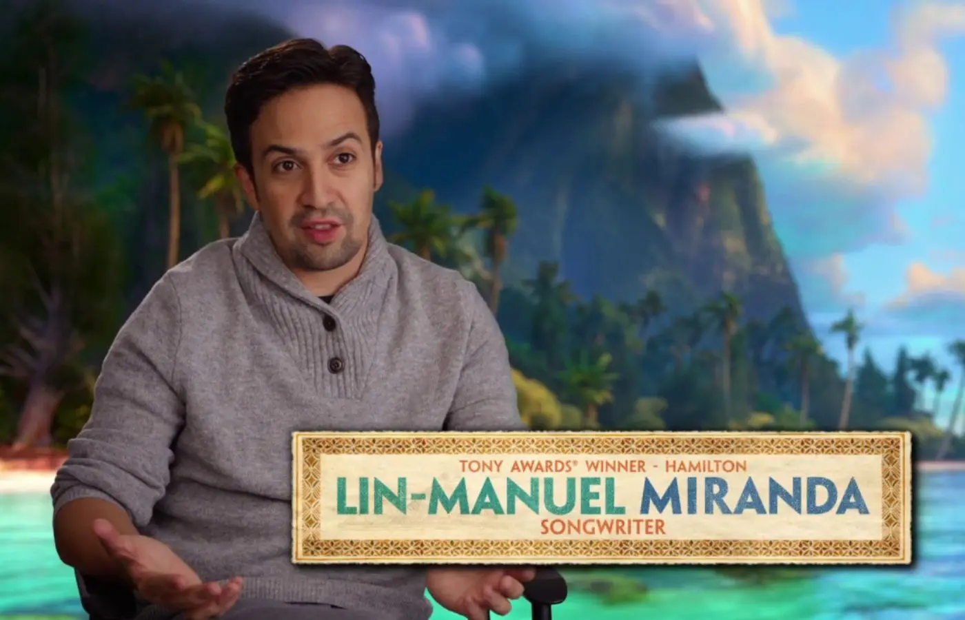 Lin Manuel Miranda during an interview for Moana