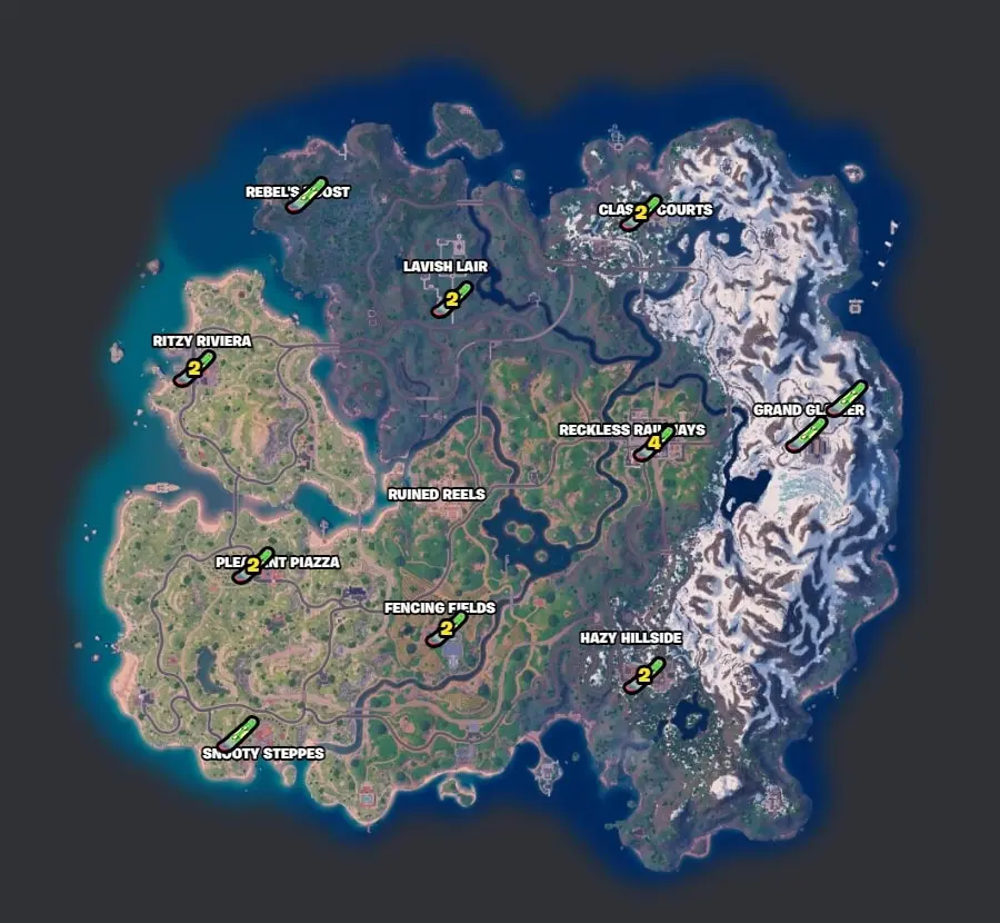 Fortnite TMNT Driftboard locations