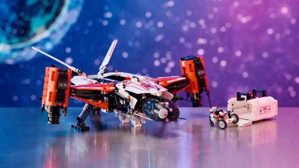 The LEGO Technic Space VTOL Heavy Cargo Spaceship LT81 on display