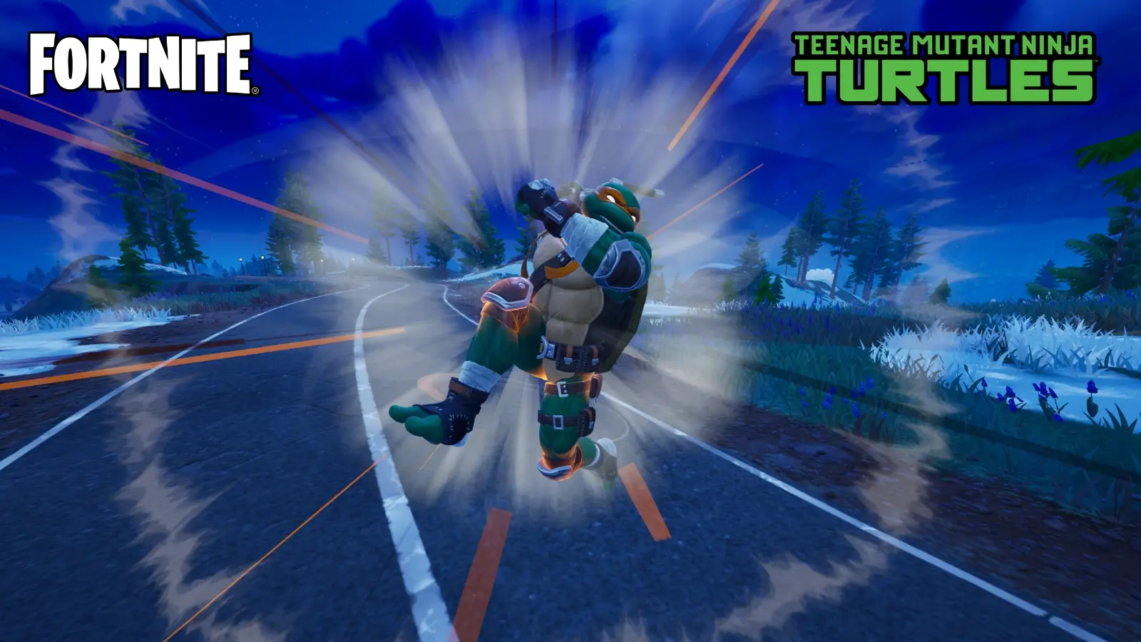 Fortnite TMNT Mikey skin spinning