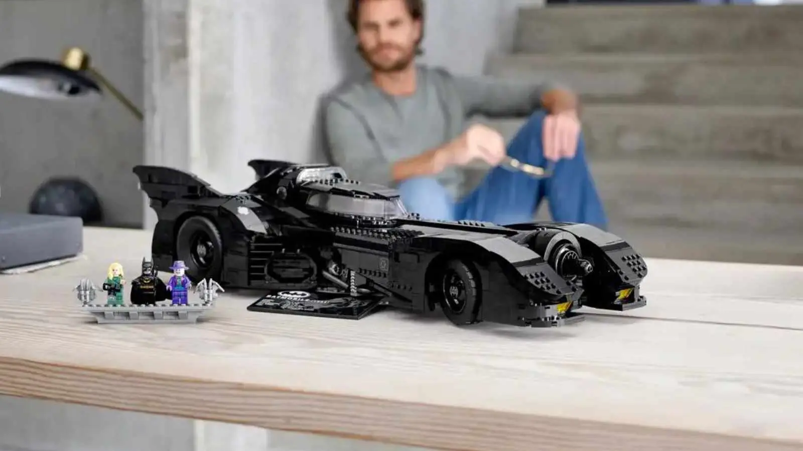 The LEGO DC 1989 Batmobile on display