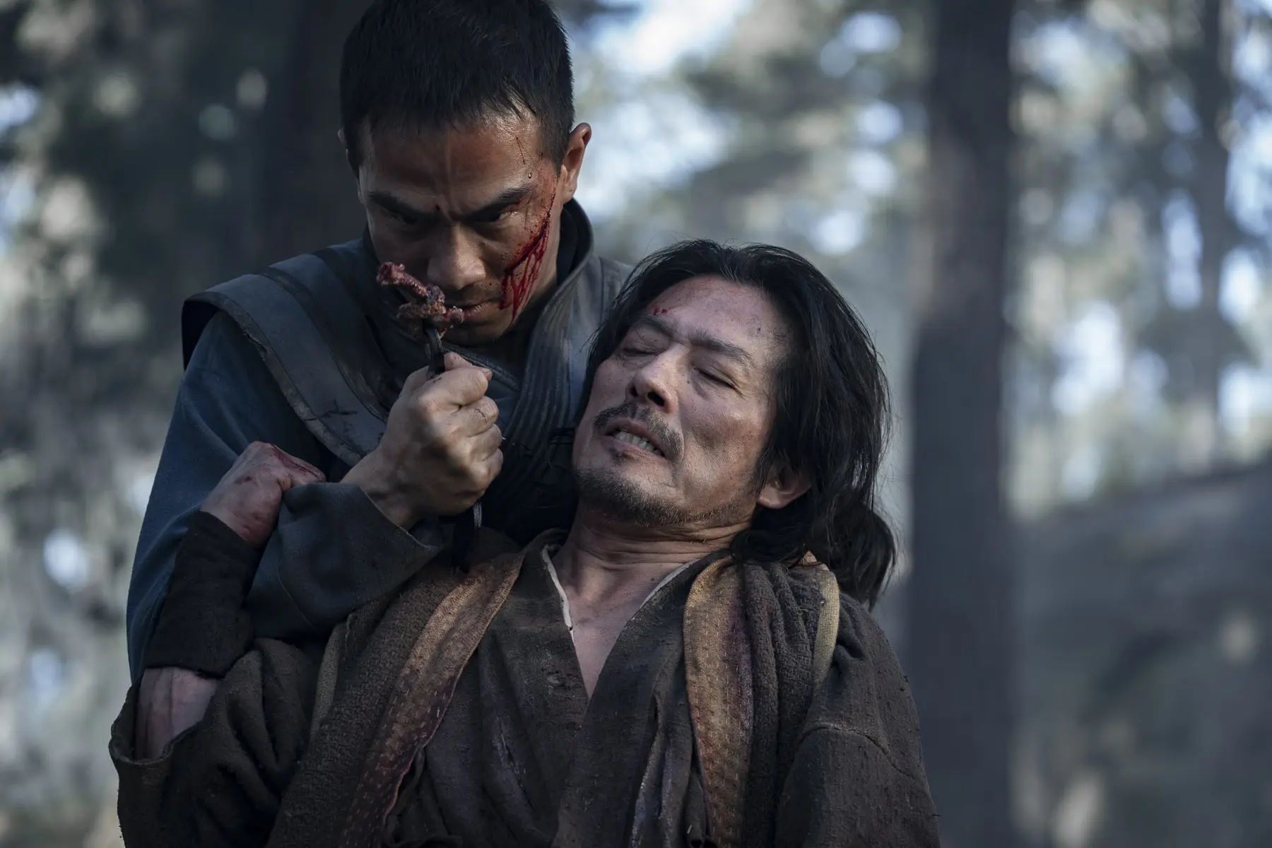 Hiroyuki Sanada and Joe Taslim in Mortal Kombat.