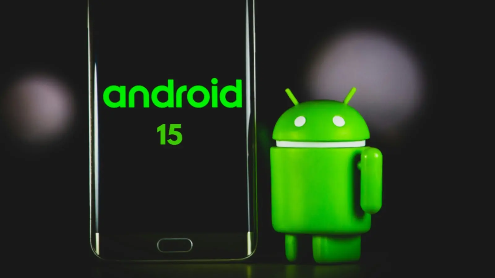 Image showing a smartphone with Android Mascot next to it