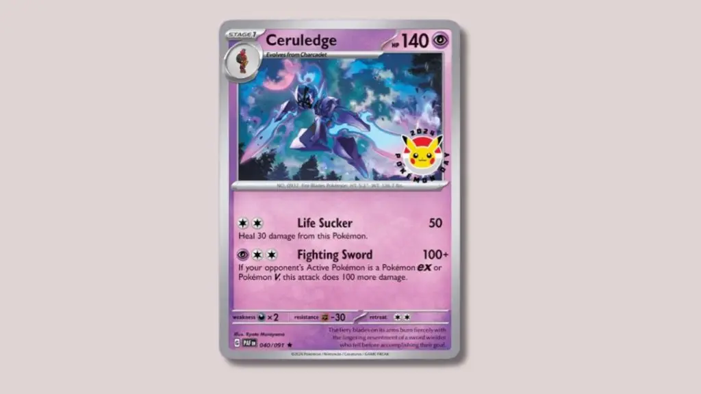 Ceruledge Pokemon Day 2024 holo promo card.