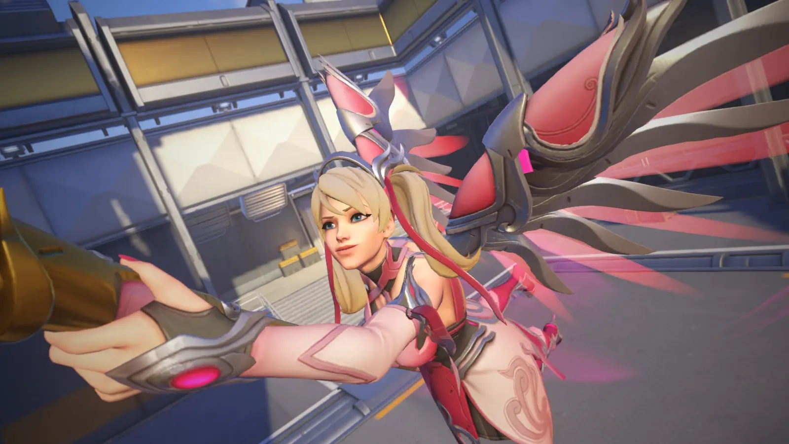 A screenshot of Mercy in Overwatch 2.