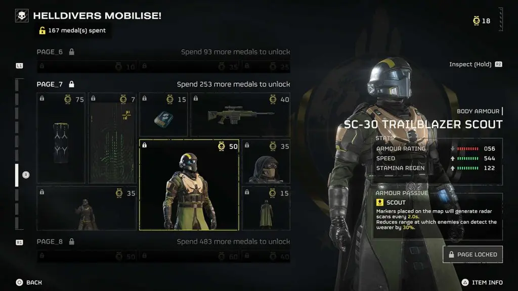 Helldivers 2 SC-30 Trailblazer Scout armor