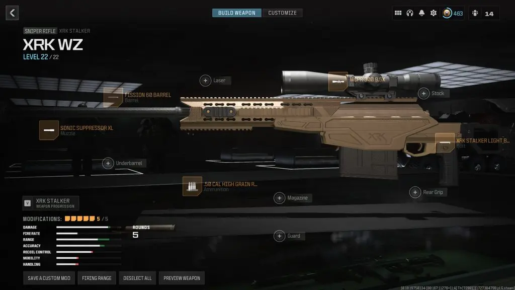 Screenshot of the best XRK Stalker loadout in Warzone.