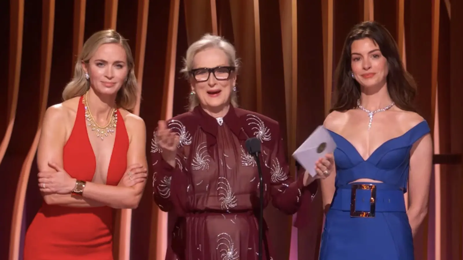 Meryl Streep, Emily Blunt, and Anne Hathaway at the SAG Awards