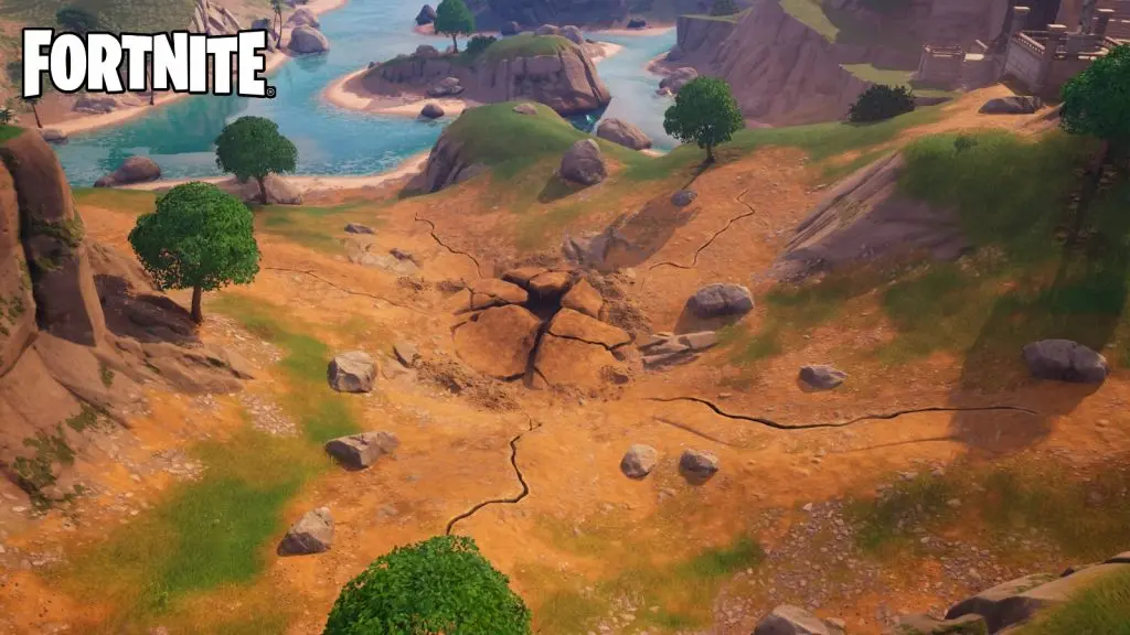 Earthquake cracks on Fortnite map