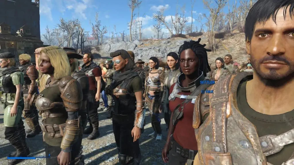 An image of Settlers in Fallout 4.