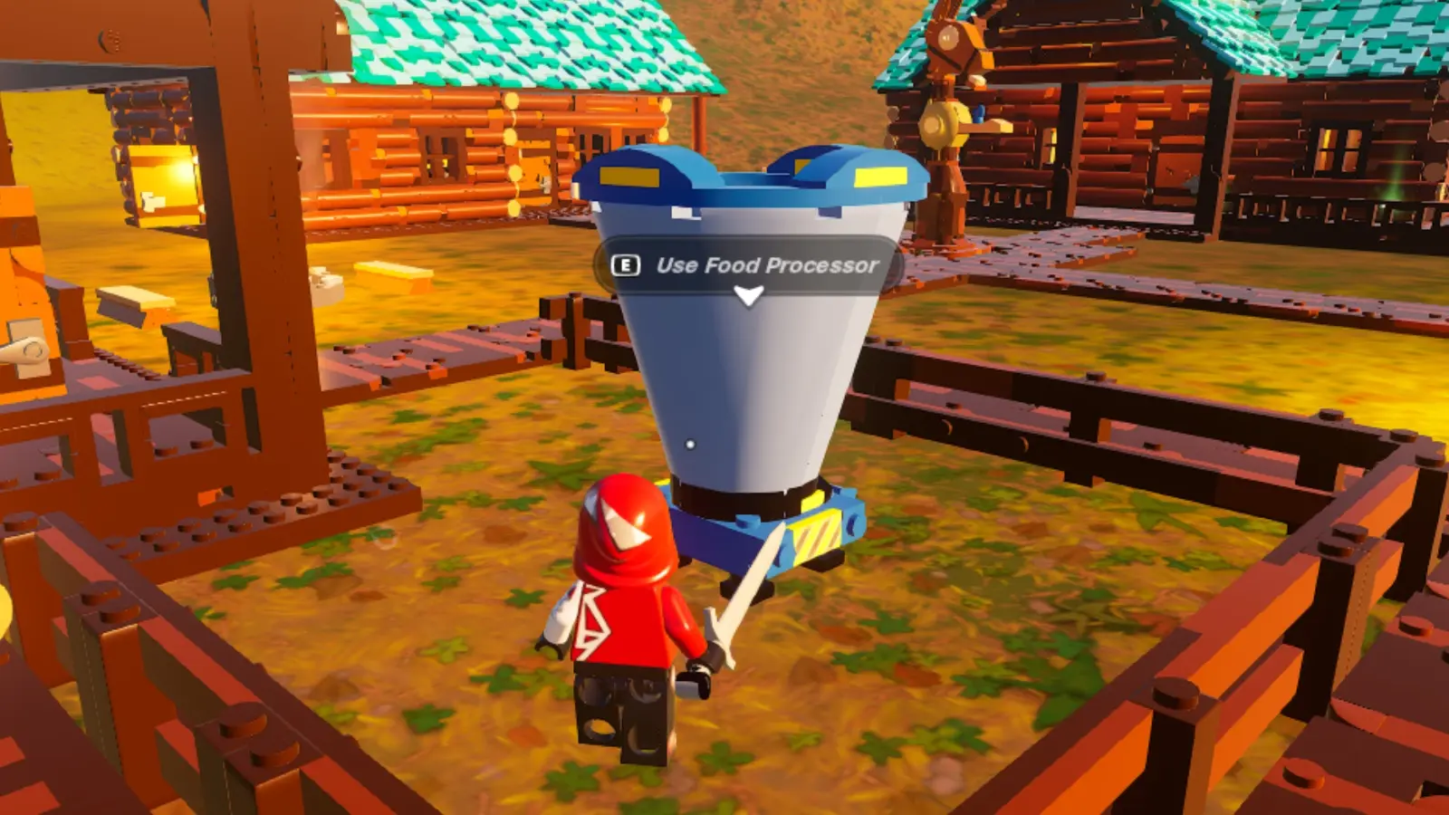 A screenshot featuring a Food Processor in LEGO Fortnite.