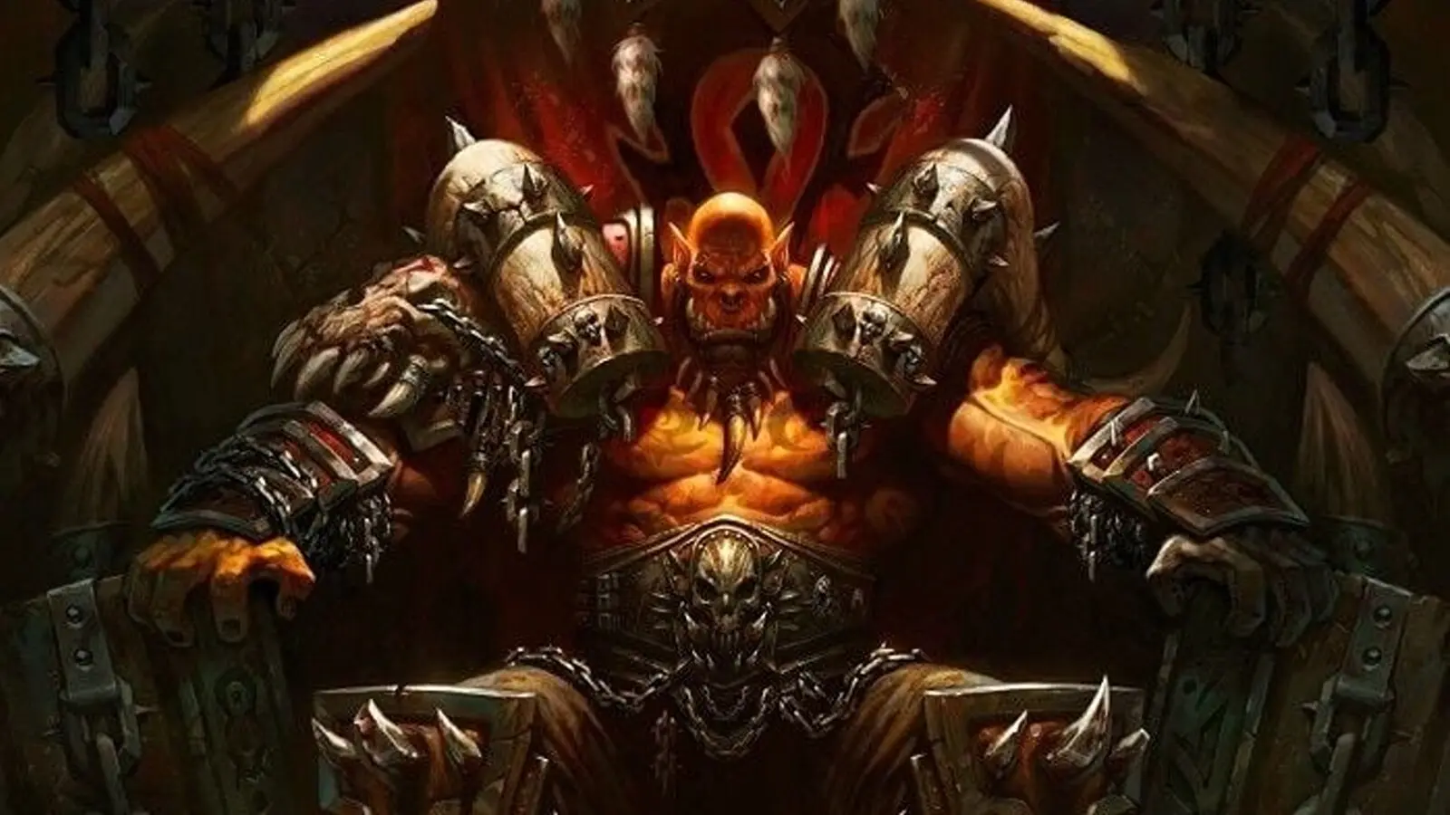 Garrosh Hellscream, the Warrior, sits on his throne