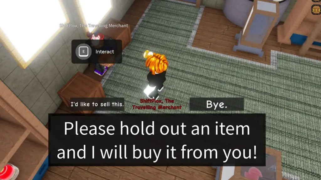 Merchant in YBA offering to buy items