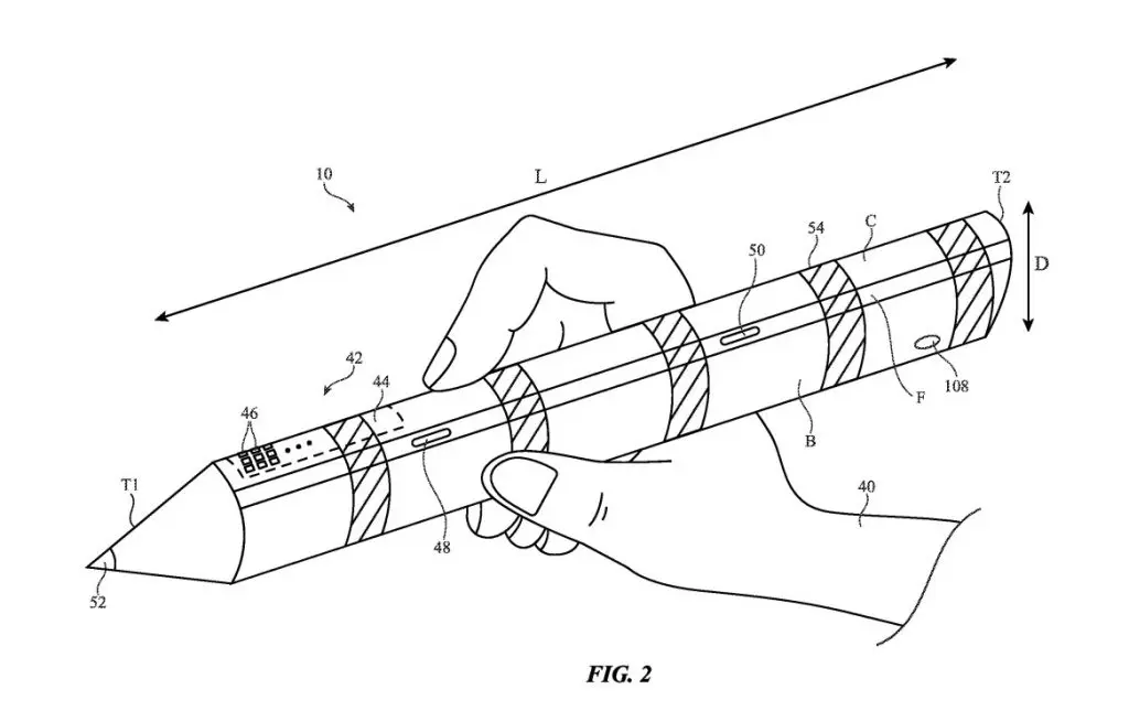 Schematic image showing a controller for Apple Vision Pro