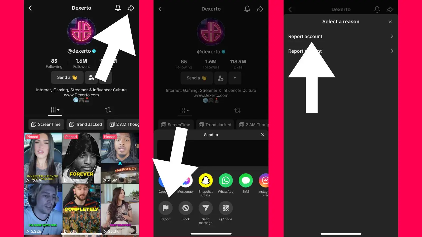 How to report an account on TikTok