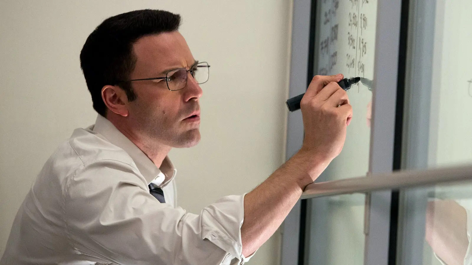 Ben Affleck doing maths in The Accountant.