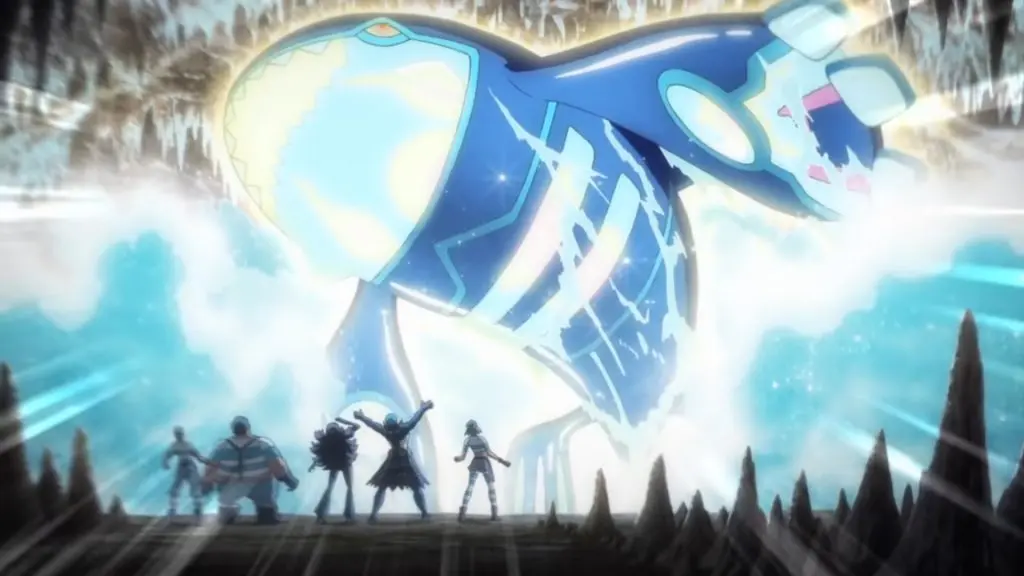 Primal Kyogre awakening in Pokemon Generations anime.