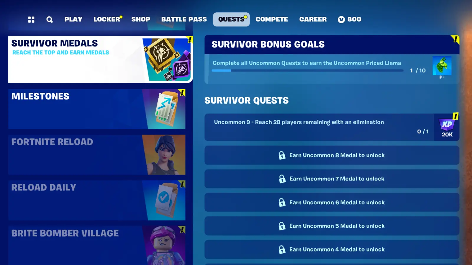 Survival Medals in Fortnite reward players for playing the game.